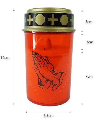 Novaliv LED Grablicht rot Dauerbrenner mit Batterie Flackereffekt Grabkerzen F in Rot