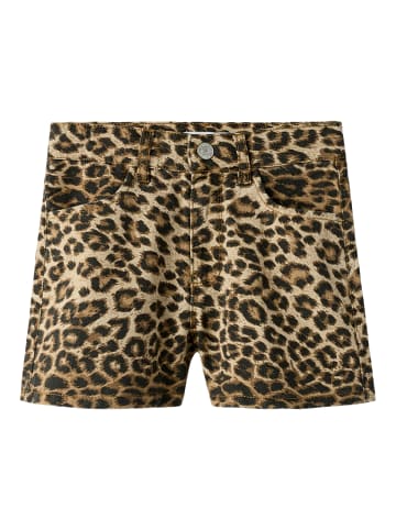 name it Twill-Shorts Leo-Print Nkfrose in silver mink