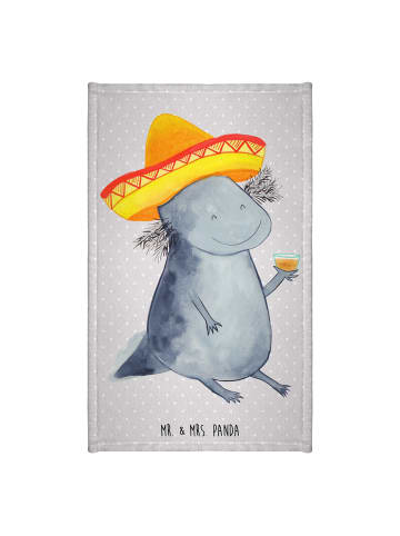 Mr. & Mrs. Panda Gästehandtuch Axolotl Tequila ohne Spruch in Grau Pastell