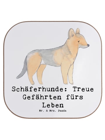 Mr. & Mrs. Panda Untersetzer für Gläser Schäferhund Gefährten mi... in Weiß