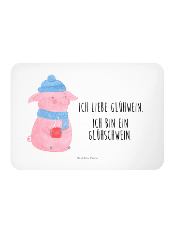 Mr. & Mrs. Panda Magnet Schwein Glühwein mit Spruch in Weiß