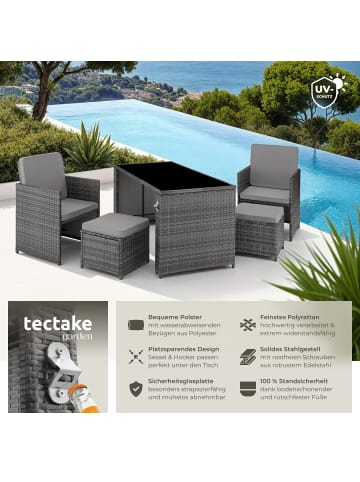 tectake Rattan-Gartenlounge für 2 bis 4 Personen, inklusive Flaschenöffner