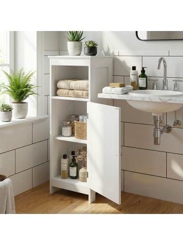 FineBuy Badregal in Weiß / MDF / 30x28x80
