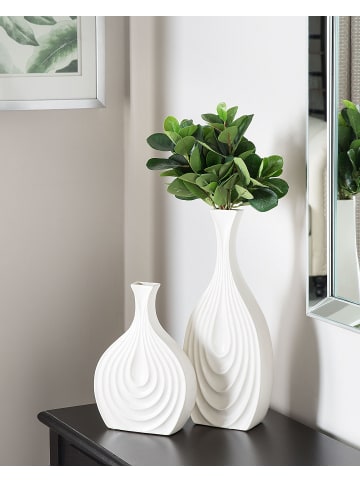 Beliani Dekovase THAPSUS in Weiß - (W) 16 x (H) 39 x (L) 4 cm