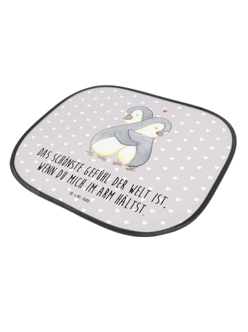 Mr. & Mrs. Panda Sonnenschutz Auto Pinguine Kuscheln mit Spruch in Grau Pastell