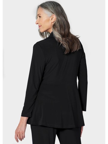 GOLDNER Jersey-Longjacke Leichte Shirtjacke lila mit Stretch in schwarz