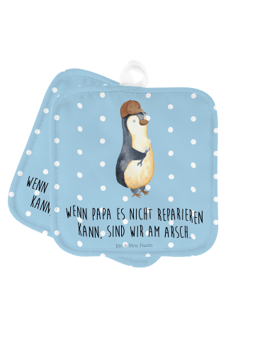 Mr. & Mrs. Panda Topflappen Wenn Papa es nicht reparieren kann, ... in Blau Pastell