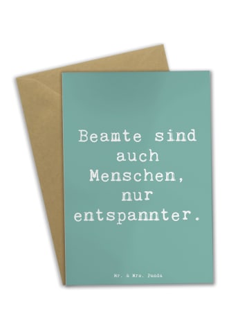 Mr. & Mrs. Panda Grußkarte Spruch Beamtin Entspannt mit Spruch in Meeresbrise