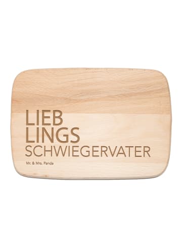 Mr. & Mrs. Panda Käsebrett Schwiegervater mit Spruch in Transparent