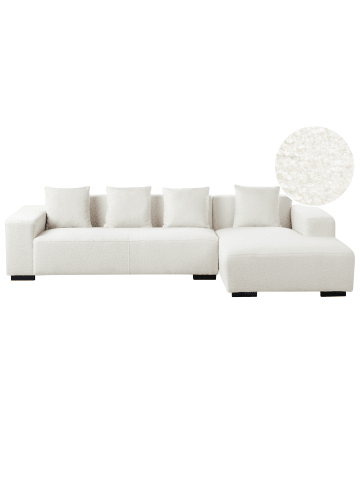 Beliani Ecksofa LUNGO in Weiß/Schwarz - (W) 285 x (H) 62 x (L) 160 cm