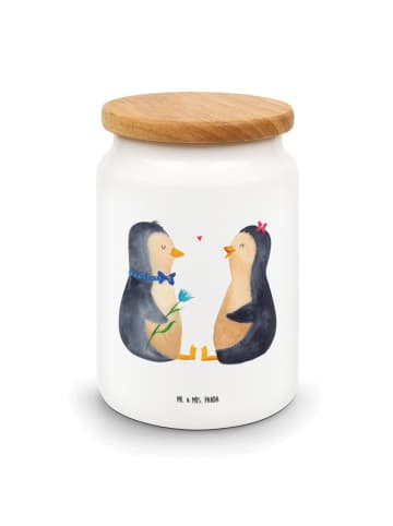 Mr. & Mrs. Panda Kaffeedose Pinguin Pärchen ohne Spruch in Weiß