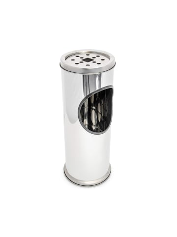 relaxdays Standaschenbecher in Silber - (H)37,5 cm