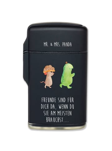Mr. & Mrs. Panda Feuerzeug Schildkröte Maus mit Spruch in Schwarz