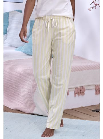 VIVANCE DREAMS Pyjamahose in gelb-weiß-gestreift