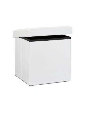 relaxdays Faltbarer Sitzhocker in Weiß - (B)38 x (H)38 cm