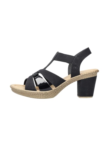 rieker Wildebuk Absatzsandalen Schwarz