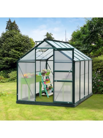 Outsunny Gewächshaus 190L x 252B x 201H cm Grün+Transparent
