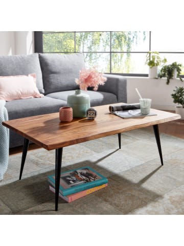 FineBuy Couchtisch in Braun / Sheesham / 110x60x40