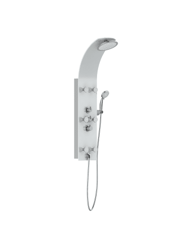 Franz Joseph Schütte LANZAROTE III Glas-Duschpaneel, Weiß, mit Thermostatarmatur