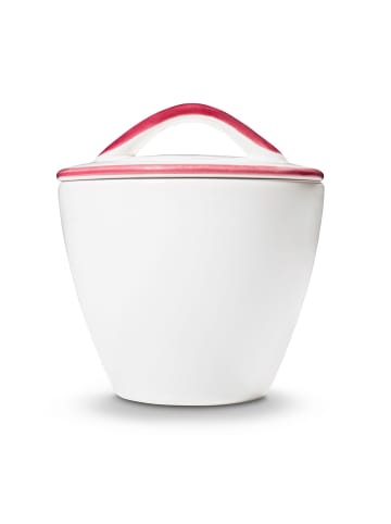 Gmundner Keramik Bordeauxrot Hirsch, Zuckerdose Gourmet in Weiß