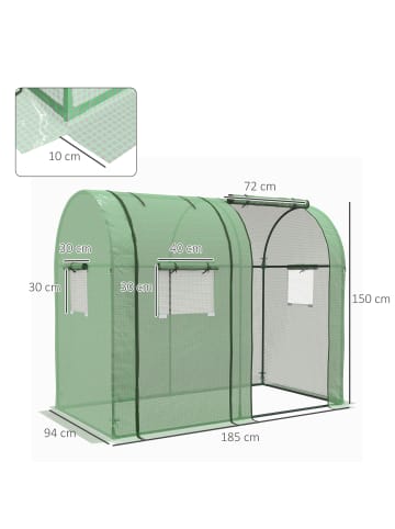 Outsunny Gewächshaus in Grün 185L x 94B x 150H cm
