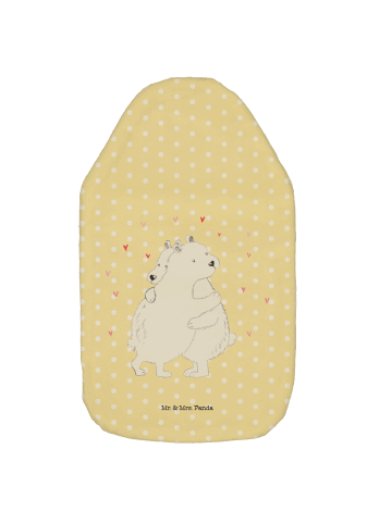 Mr. & Mrs. Panda Wärmflasche Eisbär Umarmen ohne Spruch in Gelb Pastell