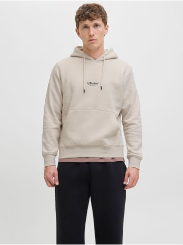 Jack & Jones Kapuzenpullover Kängurutasche Rippbündchen Kordel in Sand