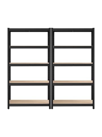 SONGMICS 2er-Set: Schwerlastregal Cozory in Schwarz - (B)30 x (H)150 x (T)75 cm