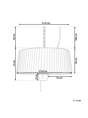 Beliani Terrassenstrahler ASCEA in Schwarz - (W) 43 x (H) 22 x (L) 43 cm