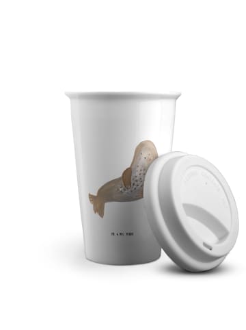 Mr. & Mrs. Panda Kaffeebecher To Go Robbe Lachen ohne Spruch in Weiß