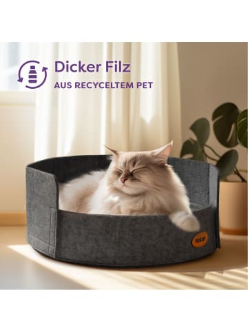 Knupis Katzenbett - Aus Nachhaltigem Filz - Mit Kissen Waschbar - Weich &
