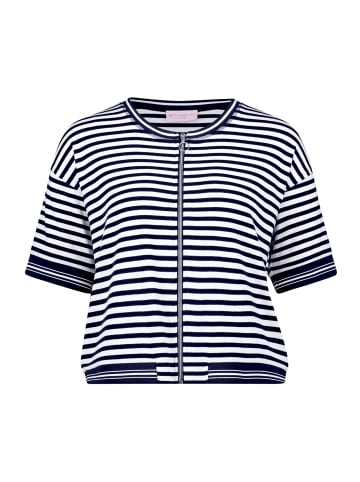 Betty Barclay Shirtjacke mit Reißverschluss in Weiß/Dunkelblau