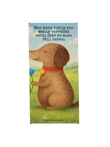 Mr. & Mrs. Panda Badehandtuch Hund Blume Design mit Spruch in Hundeglück
