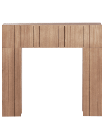 Beliani Kaminumrandung BUNBURY in Heller Holzfarbton - (W) 110 x (H) 100 x (L) 23 cm