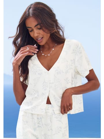 LASCANA Pyjamaoberteil in ecru