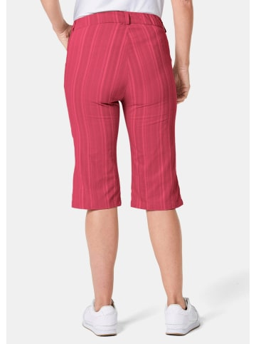 GOLDNER Bermuda in strukturierter elastischer Ware in rot