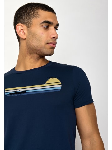 GreenBomb T-Shirt Nature Canoe River in Marineblau