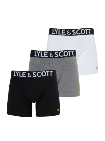 Lyle & Scott Trunks 3-Er Set in Schwarz/Weiß/Meliertes Grau