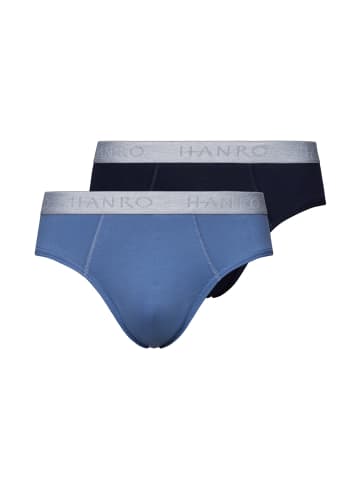 Hanro 2er-Pack Slips Cotton Essentials in windy blue/deep navy