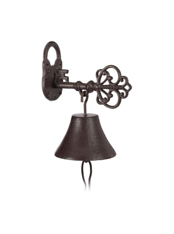 relaxdays 4 x Türglocke "Schlüssel" in Rostbraun