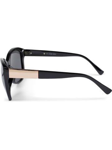 styleBREAKER Sonnenbrille in Schwarz-Gold / Grau getönt