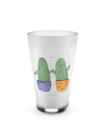 Mr. & Mrs. Panda Wasserglas Kaktus Liebe ohne Spruch in Transparent