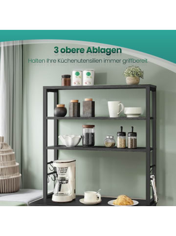 VASAGLE Küchenregal Barnet in Anthrazitgrau-tintenschwarz - (B)80 x (H)167 x (T)40 cm