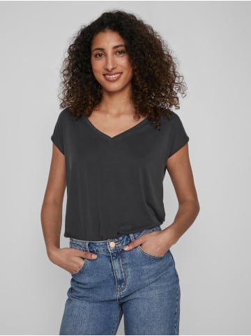 Vila T-Shirt Basic V-Neck Oberteil VIMODALA in Schwarz