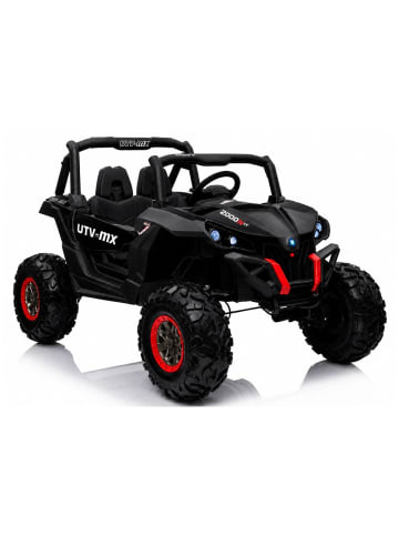 LEAN TOYS Elektroauto Jeep XMX603 Schwarz Ledersitz EVA-Reifen LED Frontscheinwerfer Auto