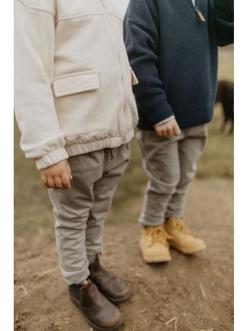 leevje Unisex Sweatjacke good days ahead' mit Backprint in cappuccino