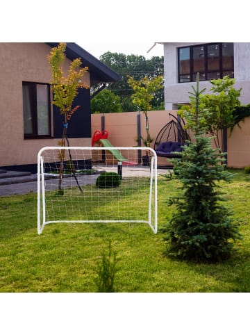 relaxdays Fußballtor in Weiß - (B)124 x (H)96 x (T)61 cm