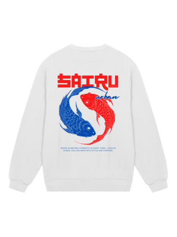 F4NT4STIC Sweatshirt Koi Fish Japan Streetstyle in off-white