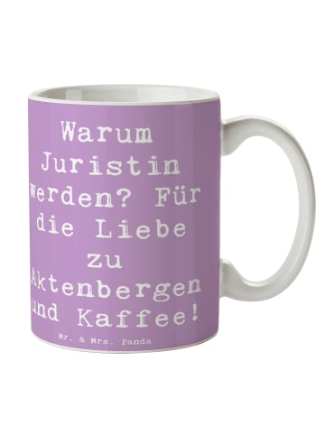 Mr. & Mrs. Panda Kaffeetasse Spruch Juristin Liebe mit Spruch in Lavendeltraum