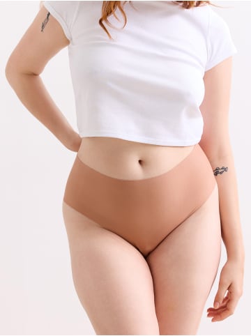 Erlich Textil  SEAMLESS High Waist Brazil String LIGHT TOUCH HIGH WAIST in mokka